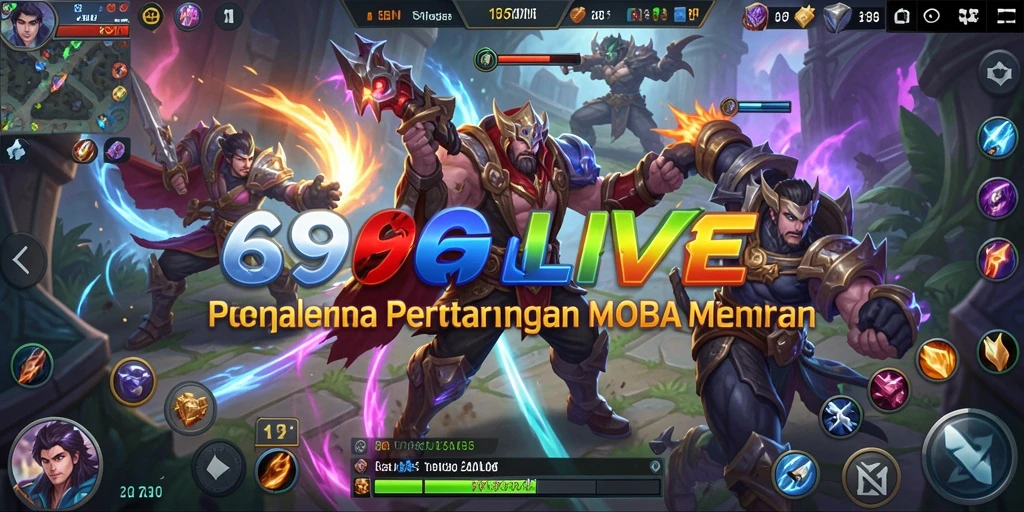 Gameplay seru 69LIVE dengan aksi MOBA yang intens.