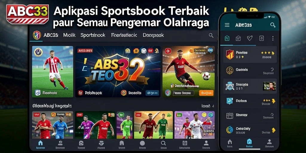 Tampilan antarmuka aplikasi Sportsbook ABC33 yang menarik dan interaktif.