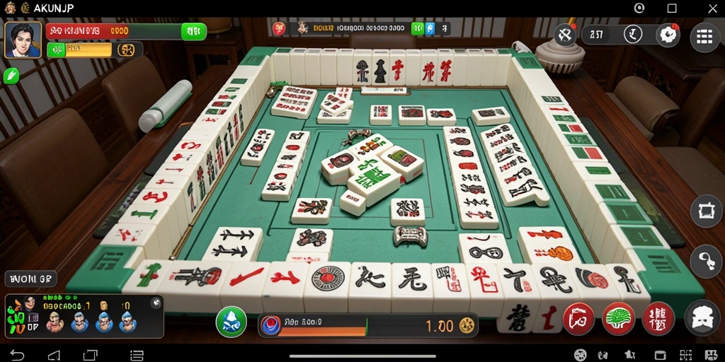 Tampilan gameplay seru di AKUNJP Mahjong.