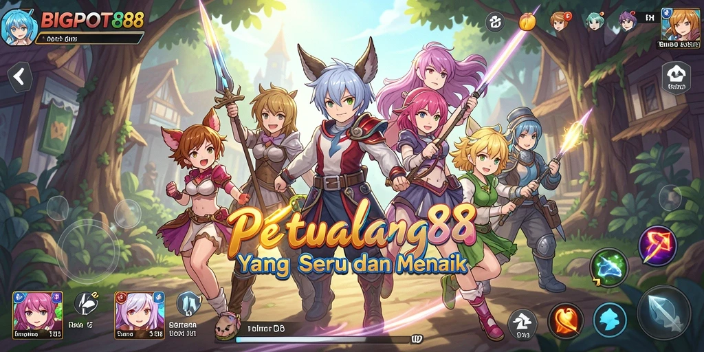 Screenshot gameplay <strong>BIGPOT88</strong> yang menampilkan karakter anime dalam aksi.