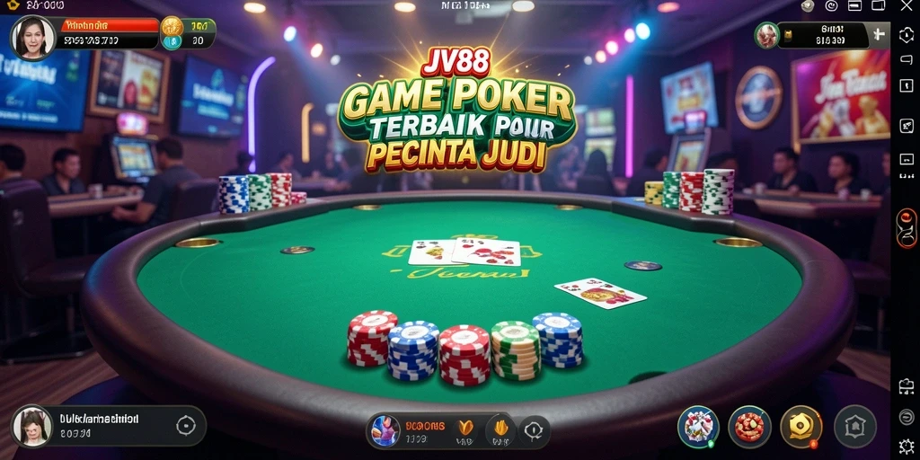 Screenshot dari gameplay JV88 yang menampilkan suasana Poker yang mendebarkan.