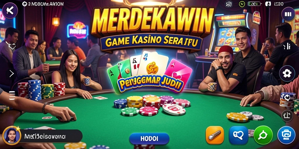 Tampilan gameplay Kasino yang menarik dan mendebarkan di MERDEKAWIN.