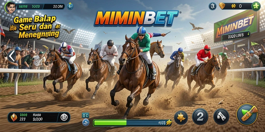 Tampilan gameplay MIMINBET yang mendebarkan dan penuh aksi balapan.