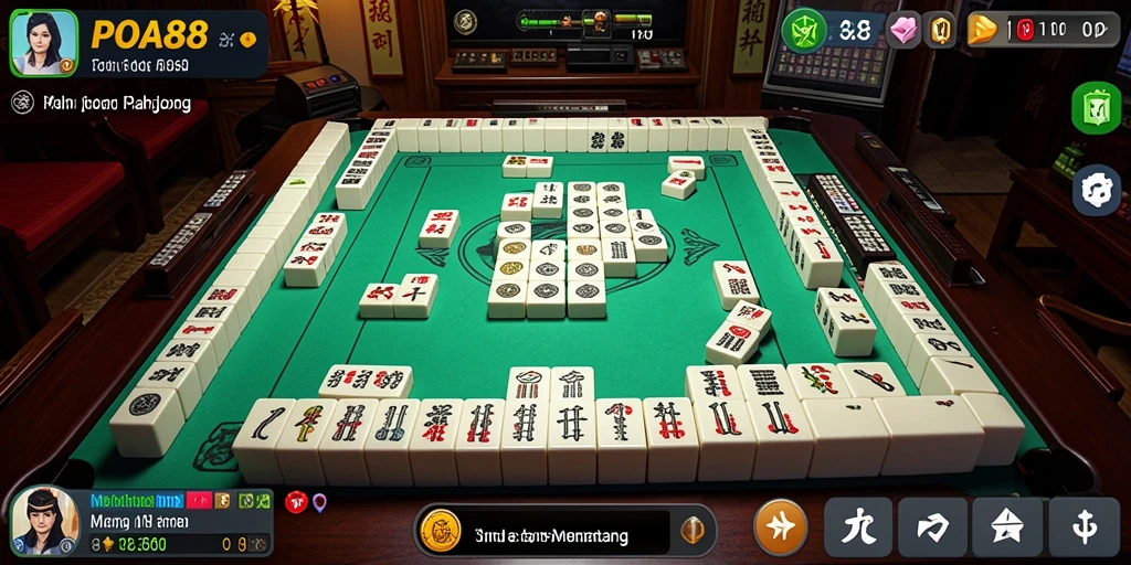 Screenshot utama POA88 menampilkan gameplay Mahjong yang seru dan interaktif.