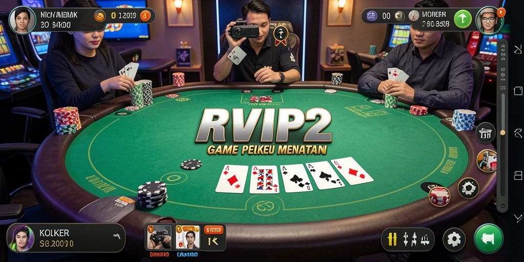 Tampilan gameplay Poker yang mendebarkan dan interaktif.