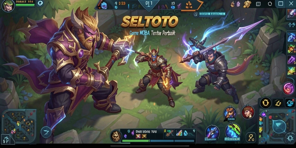 Tangkapan layar dari gameplay seru di SELTOTO yang menunjukkan pertempuran MOBA.